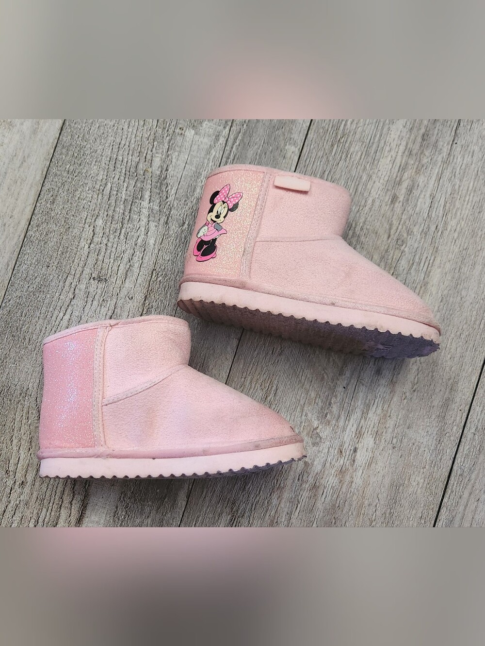 Disney Minnie Mouse Toddler Faux Fur Shearling Boots